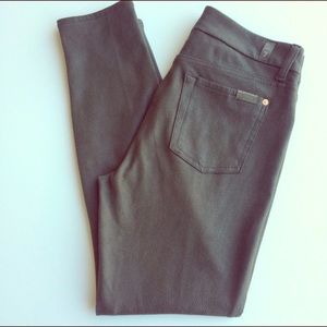 Suede Moto skinny pants - olive green